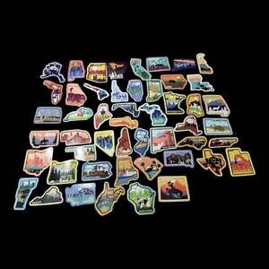 50-Piece USA States Travel Waterproof Vinyl Sticker Set